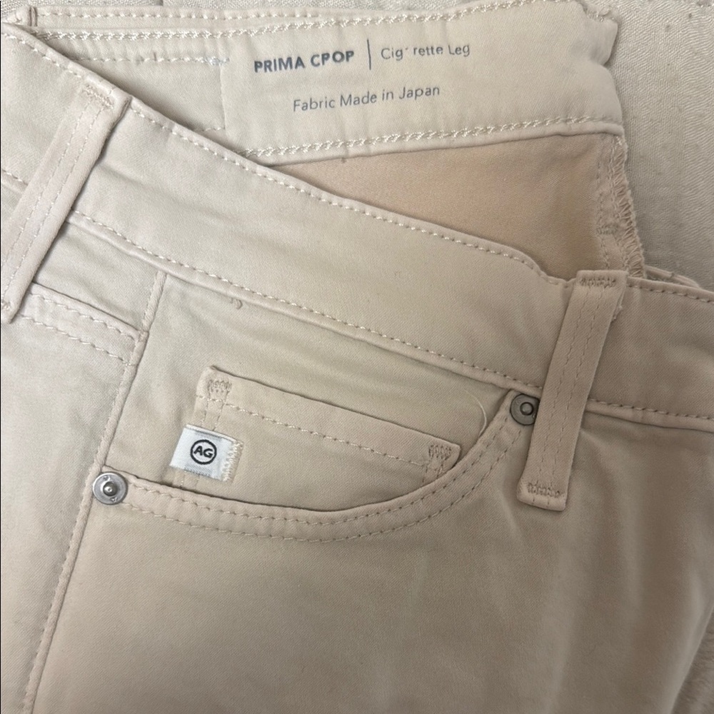 AG Beige Cigarette Leg Jeans